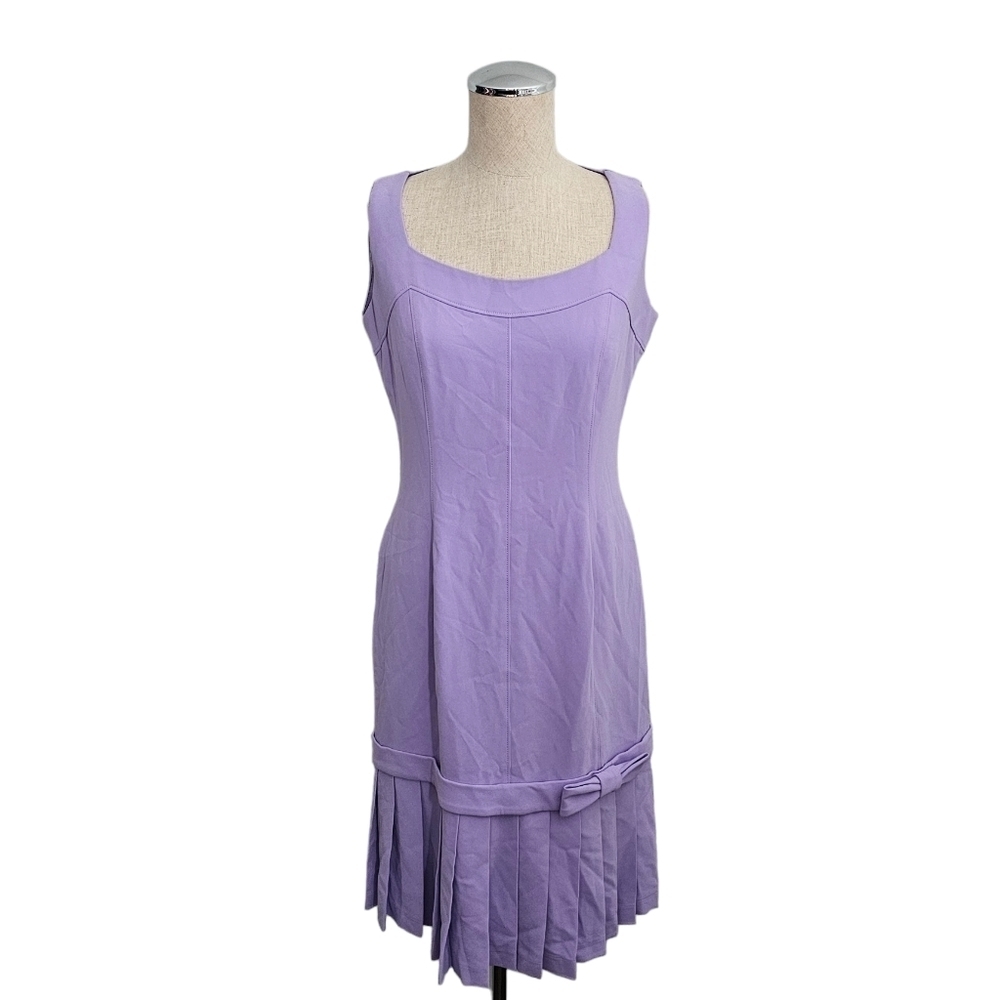 Ross Mayer Lilac Pleated Mini Dress Size 4 - Picture 4 of 12
